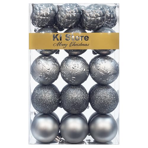 KI Store Graue Weihnachtskugeln, 60 mm, Christbaumschmuck, Ornamente,...