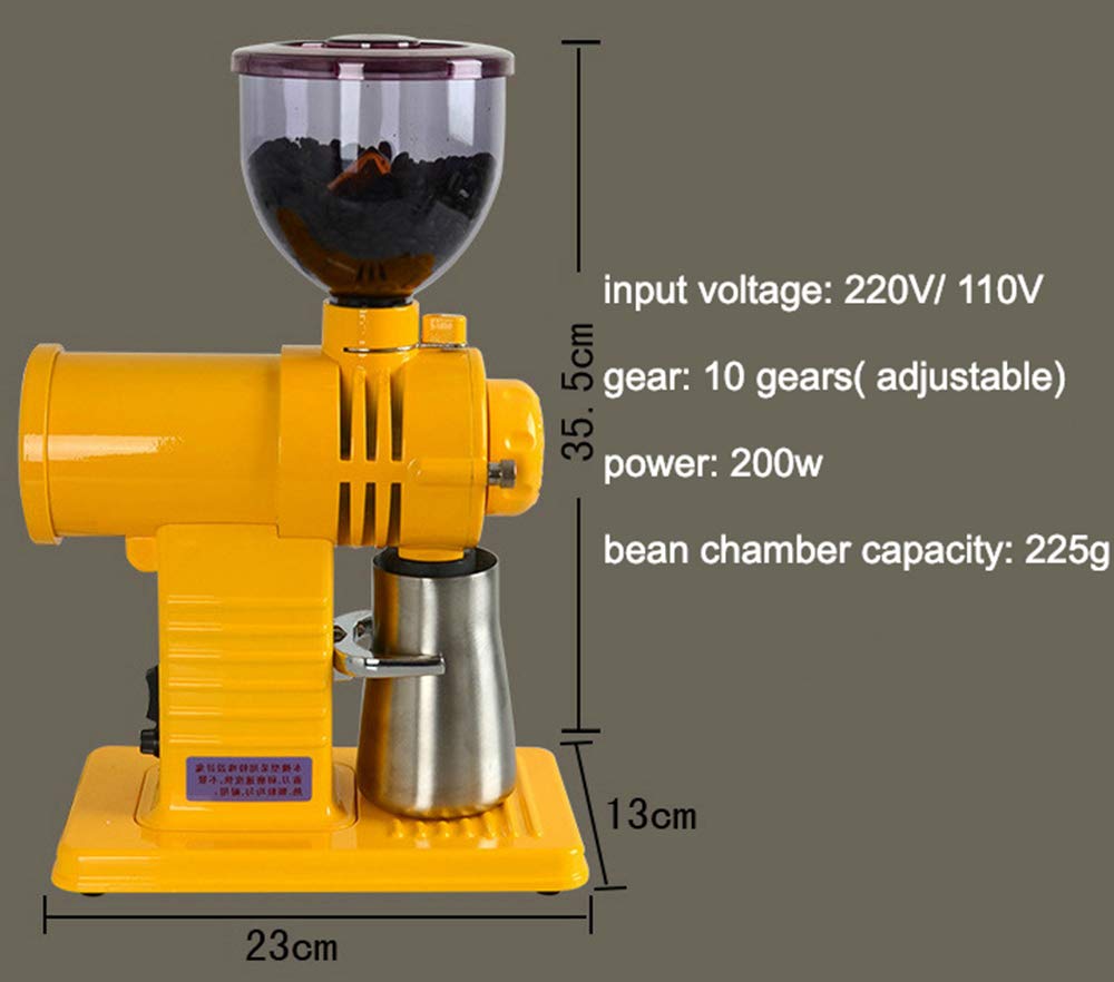 Molinillo de café eléctrico, máquina para moler café, Molinillo automático de muelas para Granos de café, máquina para moler Granos de café en Polvo, 10 Niveles. (Black)