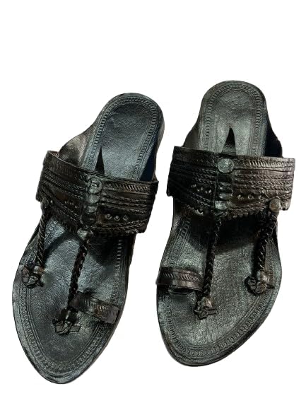 Pure Leather With Veg Tanning Kolhapuri Chappal For Men’s by Prabhat Footwear | (Black, 8) (B0CXSR18WN) Amazon Price History, Amazon Price Tracker