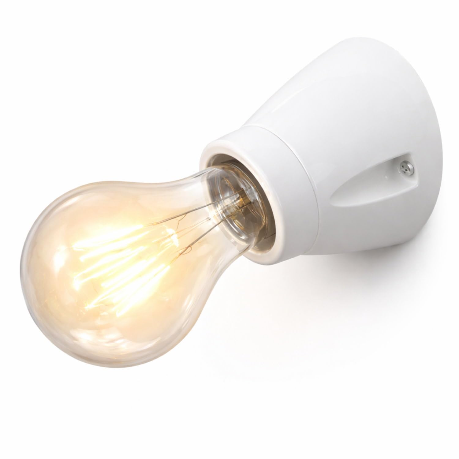 Lampe encastrable en porcelaine E27, vernis blanc