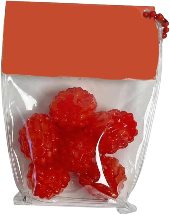 Blueberry Raspberry Squishies Toy, Cute & Colorful Fruit Simulation, Stress Balls Fidget Sensory Toy, Squeeze Dough Ball Stress Relief Hand Toys,Gift for Friend（Raspberry）