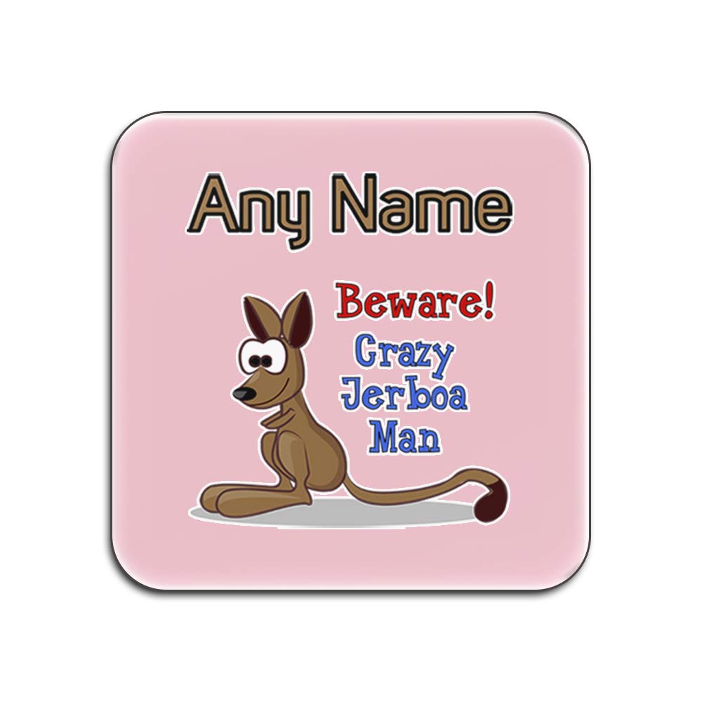 Dessous-de-verre Crazy Jerboa Man anti-tache de café rose carré