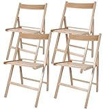 Pack de 4 Sillas de Madera Plegables,43.50 X 48 X 88 cm