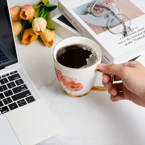 Taza de cerámica con margaritas 15 oz para café y té miniatura 5