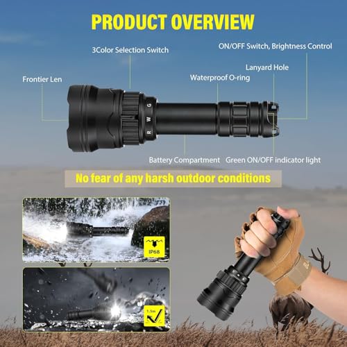 Image of KL62Plus 3-Color (Red,White,Green) Zoomable Night Hunting Light Kit