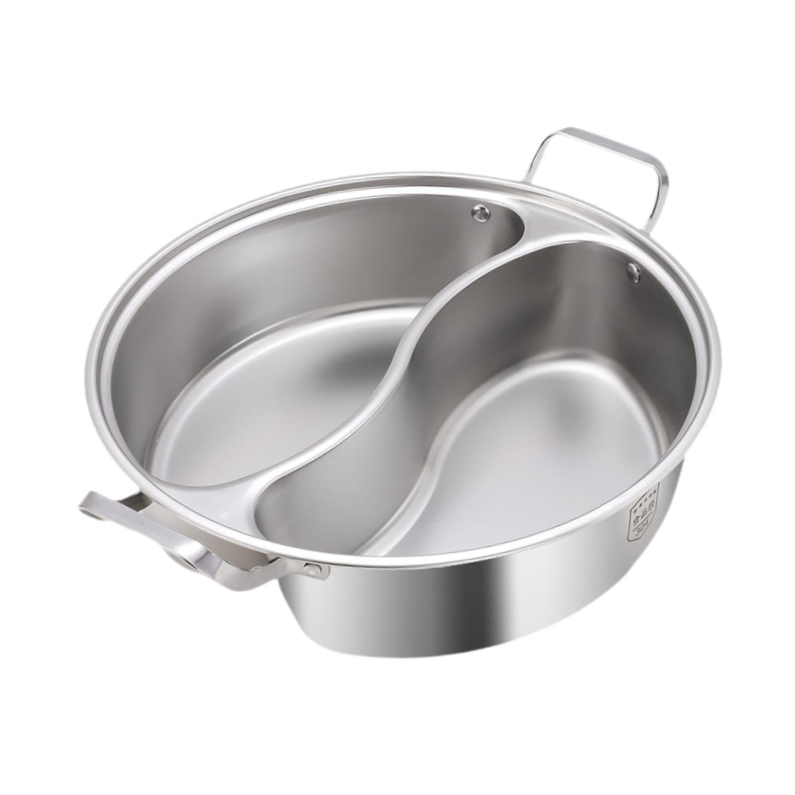 YWJLQH Shabu Shabu Pot Stainless Steel Steamboat Kitchen Cooker Hotpot Cooker Mandarin Duck Pot for Household Home Family Gathering, M