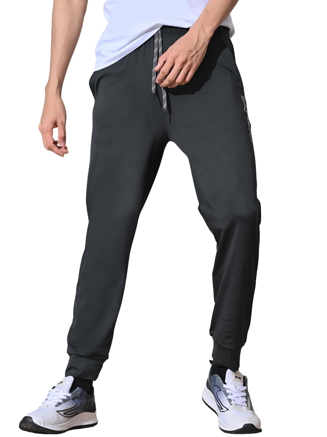 FITINC Men Mid-Rise Stretchable Gym Wear Joggers | Track Pants for Men | Casual Sports Track Pant with Pockets & Drawstring-picture-43