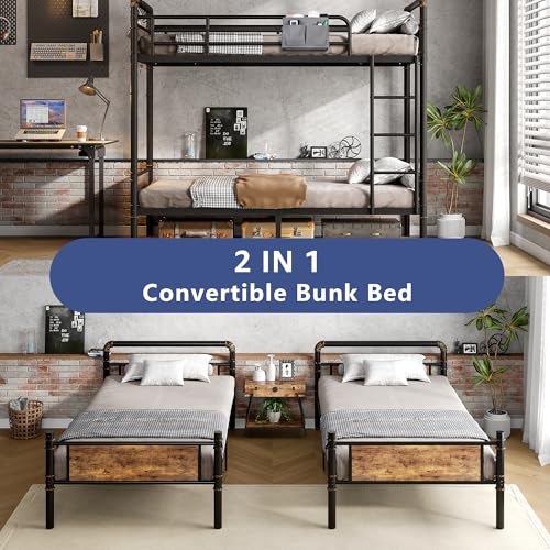 Jocoevol Metal Twin Over Twin Bunk Bed