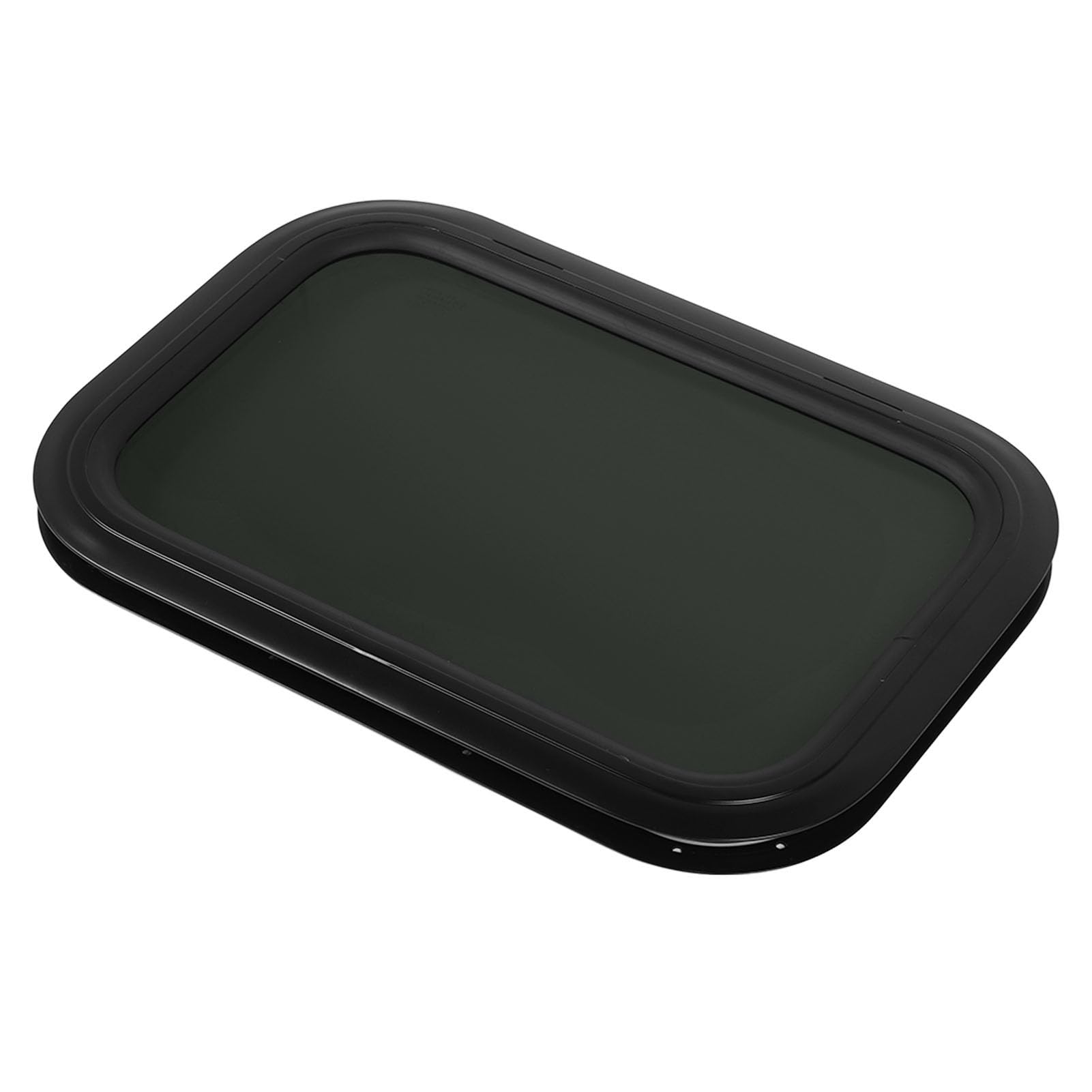 Akozon Okno Stałe Rv 600X500Mm Czarne Szkło Hartowane z ą ze Stopu Aluminium do Drzwi Wejściowych Przyczepy Rv 33-38Mm Grubość ścianki Uszczelka Blokowa (Do ścian o grubości 33–38 mm/1,3–1,5 cala)