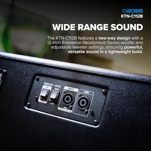 BOSS Katana Cabinet 112 Bass | High-Performance Speaker Cabinet for Professional Bass Applications | Compact Design with 500-Watt Power Capacity | Eminence Neodymium Series 12-Inch Woofer - Thumbnail 3