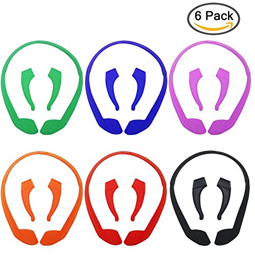 Senhai 6 Pack Anti-Slip Silicone Glasses Straps With 6 Pairs Ear Grip Hooks, Soft Eyewear Retainer Eyeglasses Holder For Kids Adult Sports - Black, Red, Orange, Pink, Blue, Green #TOP1