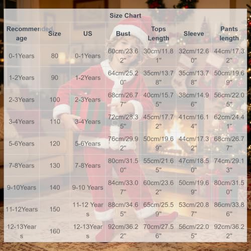 Rkwins Kids Santa Costume Christmas Coats + Long Pants +Xmas Hat 3pcs Sets - image 2