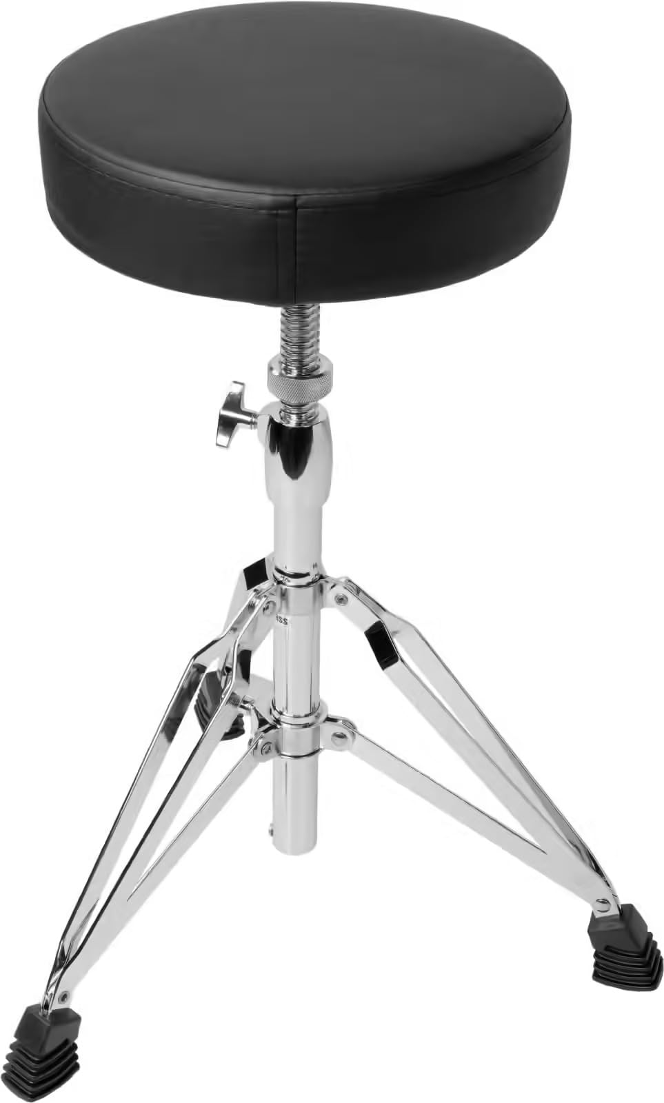 WOODBRASS DT10B - Taburete de batería ajustable - Asiento de batera cómodo con doble base, asiento redondo acolchado, altura ajustable 46,5-61 cm, patas antideslizantes