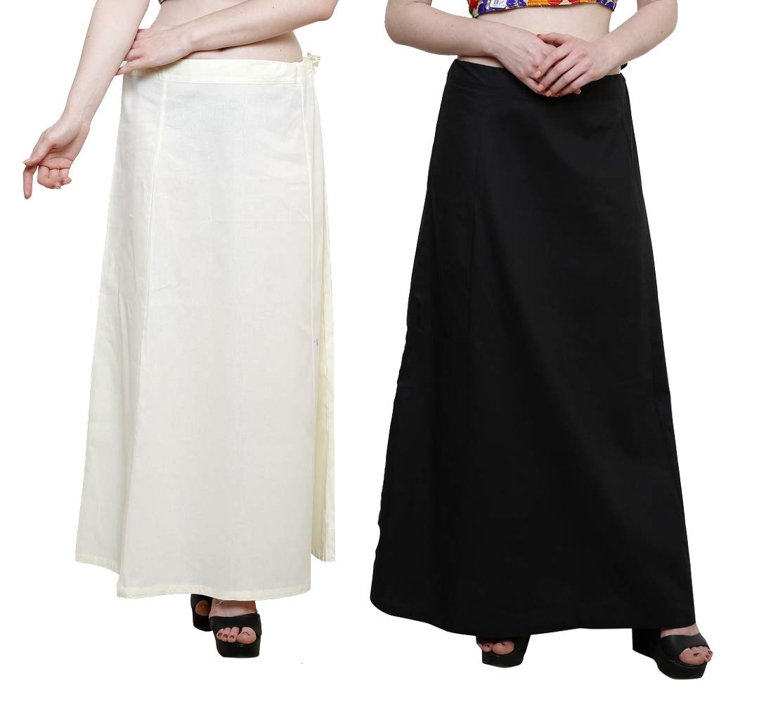 combo of Women's Cotton Best Plain Solid Indian Readymade Inskirt Saree petticoats
