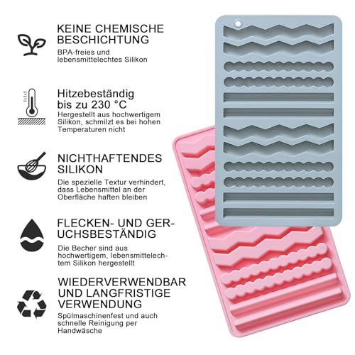 2 Stück Backmatte Hundekekse, Silikon Backmatten für Hundeleckerlies, Knabberstangen, Kaustangen als Hundekeks, Backunterlage Backmatte für DIY Hundekekse und Leckerlis BPA-Frei