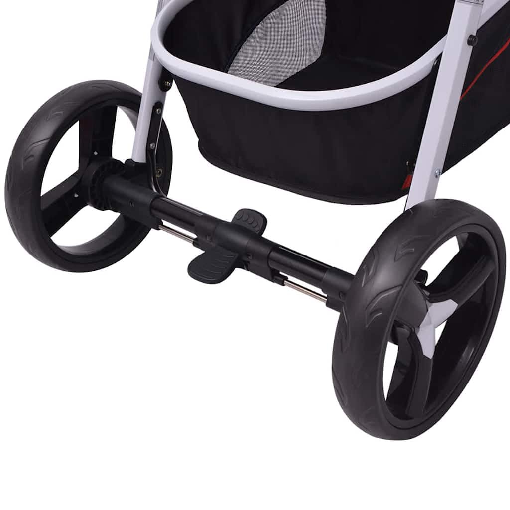 vidaXL Passeggino 3 in 1 Bambini Alluminio Rosso e Nero Carrozzina Seggiolino