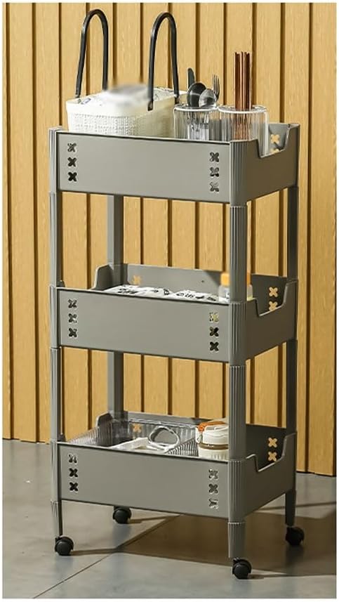 CHICKEN Pot and Pan Organizer Kitchen Storage Rack Snack Storage Rack Washing Machine Bathroom Layered Toilet Storage Rack Floor Rack Kitchen Organizers and Storage(Color:B)