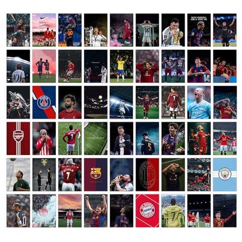 Image of Wallgasm Football Collage Kit - Set of 54, 4 x 6 Inches Posters | Poster Set For Room, Wall Art for Bedroom, Gym, Office