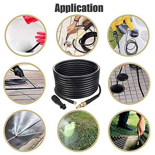 Emoobin Professional High Pressure Drain Pipe 10M/33FT, 2300 PSI / 160 BAR Drain and Pipe Cleaning Hose Kit Compatible with Karcher Pressure Washer K-Series (10) - Image 9