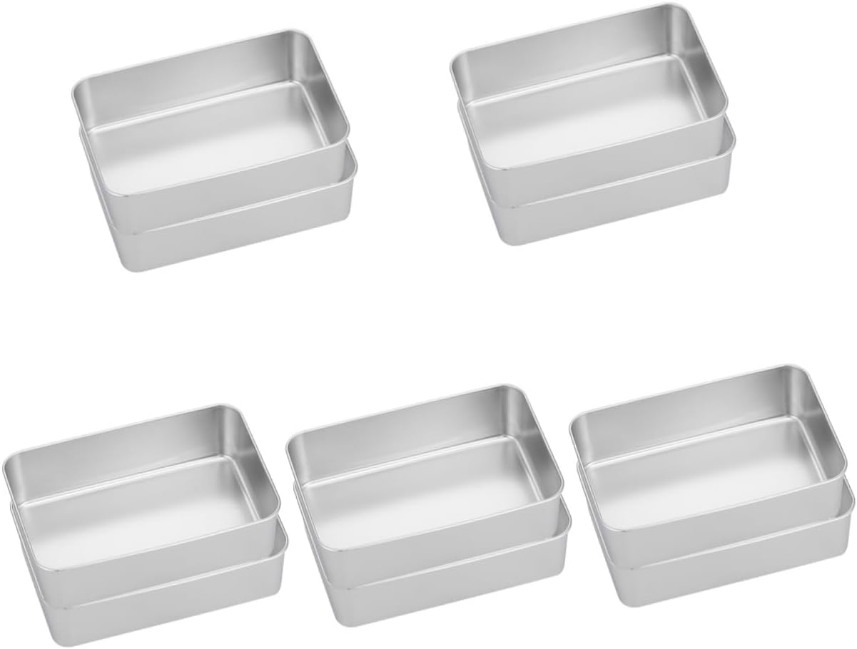 PRETYZOOM 10pcs Stainless Steel Baking Pan Multifunctional Bakeware for Oven Easy to Clean and Store for Cakes Bread Toast and Savory Baking and Design