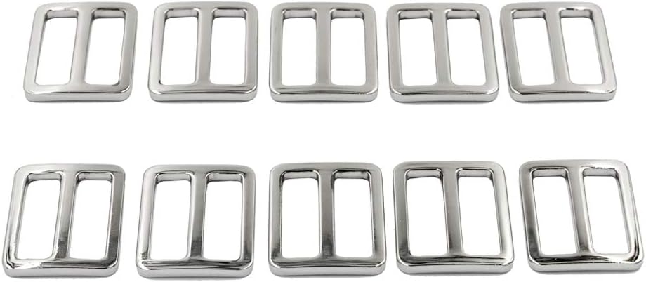 'DGOL 10pcs 1'' Zinc Alloy Slider Tri-glide Buttons Webbing Strap Tri Glide Adjustable Buckle Fasteners'