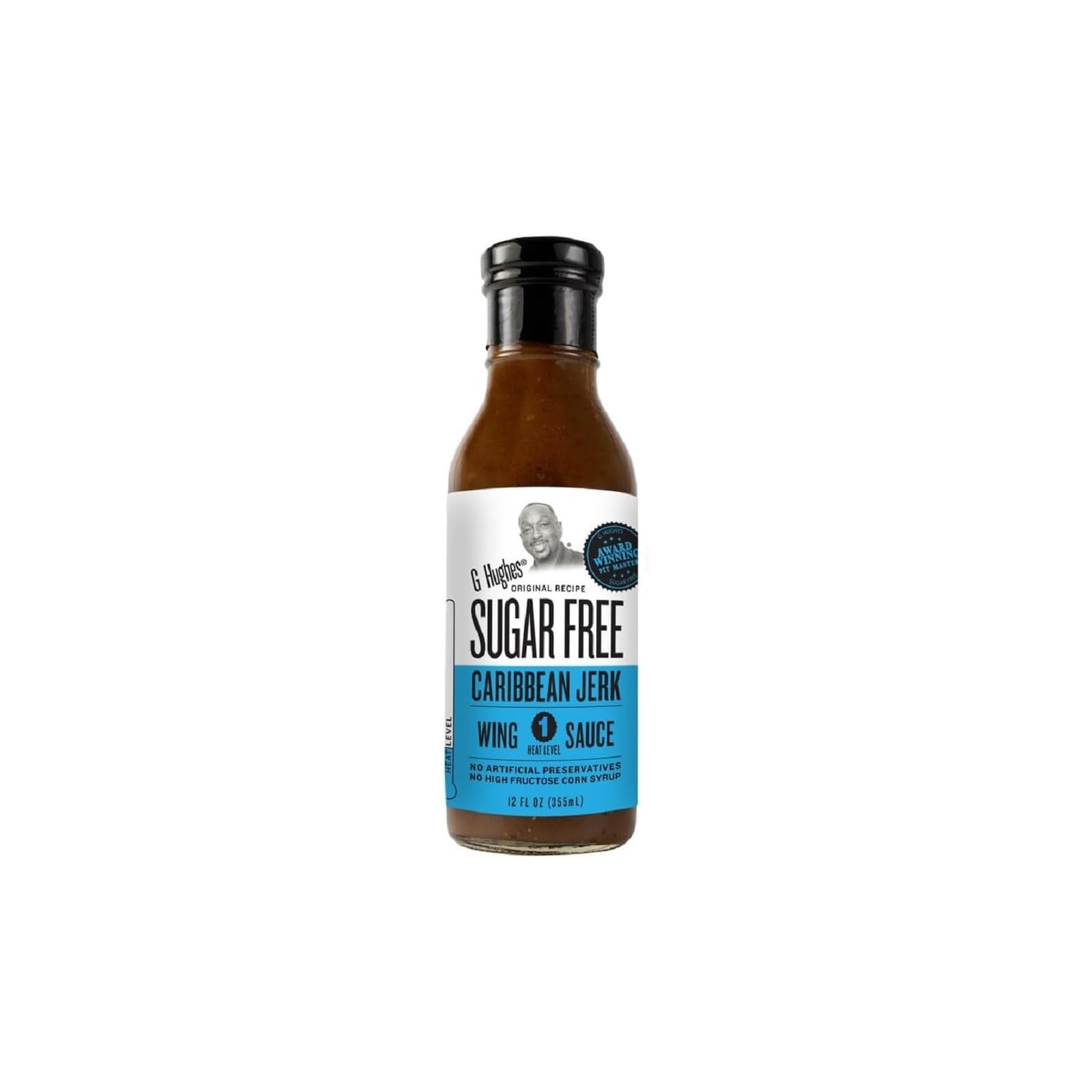 G. Hughes Smokehouse Sugar Free Wing Sauce (12 oz) - Caribbean Jerk, Mild