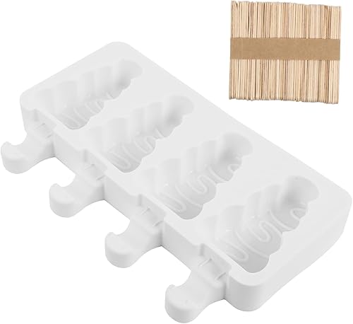 Didiseaon 2 juegos de moldes para helados, moldes para helados, molde para paletas caseras, bandeja de paletas de silicona, molde de barra de
