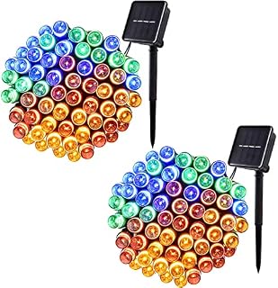 LUMINATERY Solar String Lights Outdoor,2 Pack 13M/42Ft 100 LED Solar Garden Lights,8 Modes Solar Powered Waterproof Fairy Lights for Patio Yard Fence Lawn Trees Wedding Party Christmas Decorations