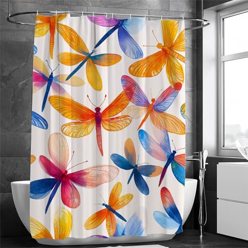 Rideau douche orange imperméable contre humidité et moisissure