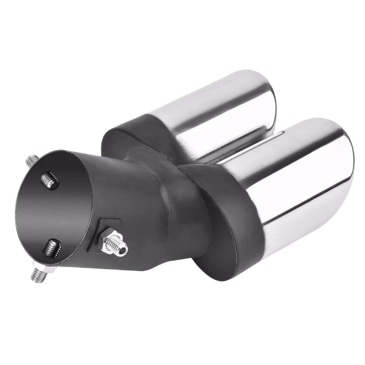 Terminal Di Scarico Auto Universale 63mm - Doppia Uscita In Acciaio Inox, Design Grigliato Nero Per Tuning - Foto 12