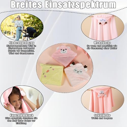 Image of Baby Hooded Towels,31 x 31 in Infant Super Soft Baby Bath Towels with Hood for Toddlers1-3,Highly Absorbent Viscose Hooded Towel for Boys, Girls, Newborn Essentials