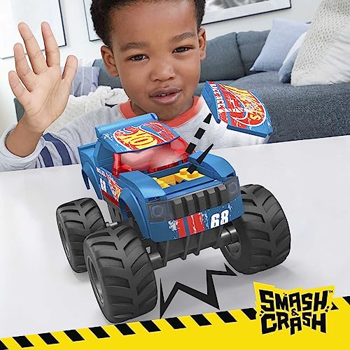 MEGA Hot Wheels Monster Truck Jouets de Construction Le Capot de Course se décolle sur 'impact avec 1 Micro Figurine articulée et des Roues géantes HMM49 - vue 5