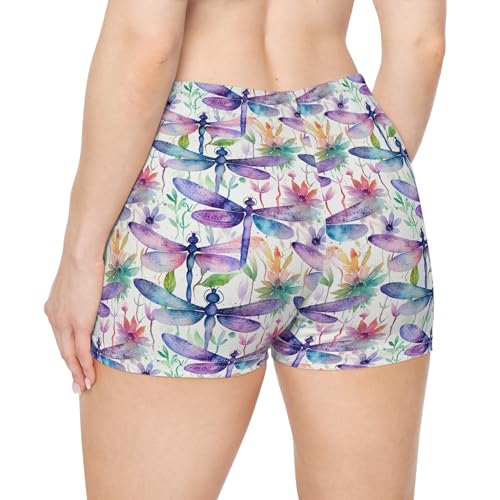 Dragonflies Pattern Shorts, Comfy Lounge Shorts, Summer Casual Wear, Festival Ready, Boho Beachwear, Lightweight4
