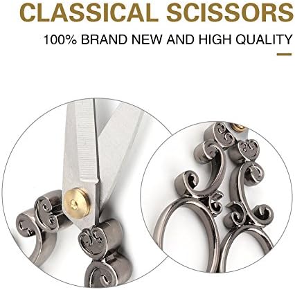 Akozon Mini Vintage Antique Stainless Steel Sewing Scissors Classical Cutting Embroidery Crafts Tool DIY(Classical Cut Silver Grey)