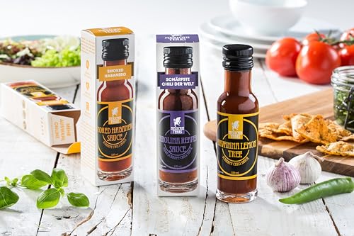 Foto von Mexican Tears - Scharfe Soße Box - 3x Hot Sauce mit Carolina Reaper & Habanero - Chili Set (3x100ml)