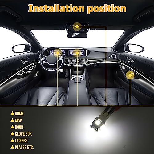 image for AICEL LED Light Bulb for Car, T10 LED Bulb 5SMD 5050 Chips, Replacemen