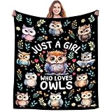 Owl Blanket Gifts for Women Mom Girls,Owls Stuff Animal Throw Blankets,Unique Owl Gifts for Owls Lovers Adults 50'X40'
