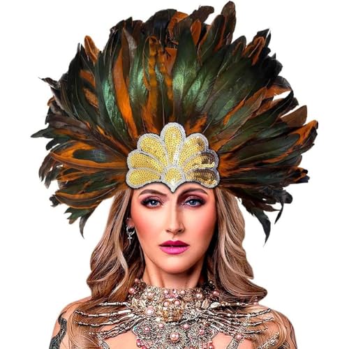 Coiffe indienne à plumes pour cheveux bandeau idéal pour soirée rétro - 8