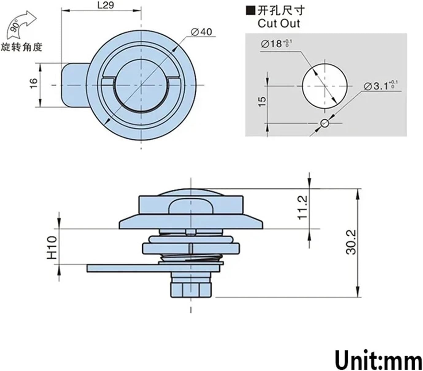 Keyless Cinet Cam Lock for Box Cupboard Locker Yacht Car Bathroom Window Hardware DIY 1Pcs