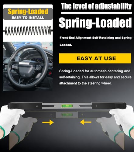 Image of Camoo Steering Wheel Level Alignment Tool for Most Steering Wheel Internal Diameter 270mm-350mm, Spring-Loaded Steering Wheel Holder Level The Steering Wheel Accurately