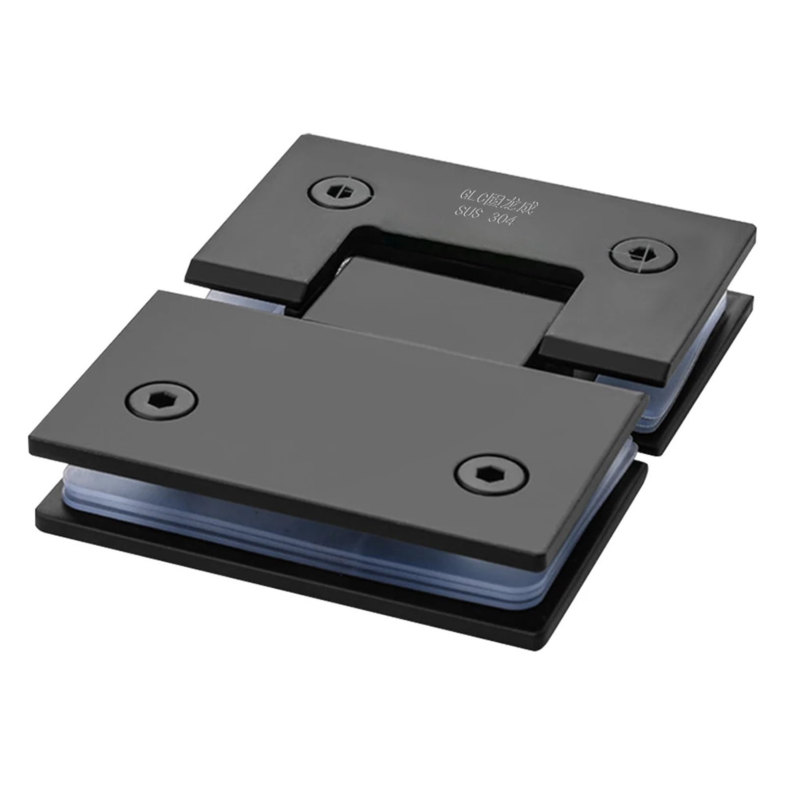NYRXRYTCA 180 Degrees Glass Clamp 304 Stainless Steel Heavy Duty Bracket Hinge 1Pcs(Nero)