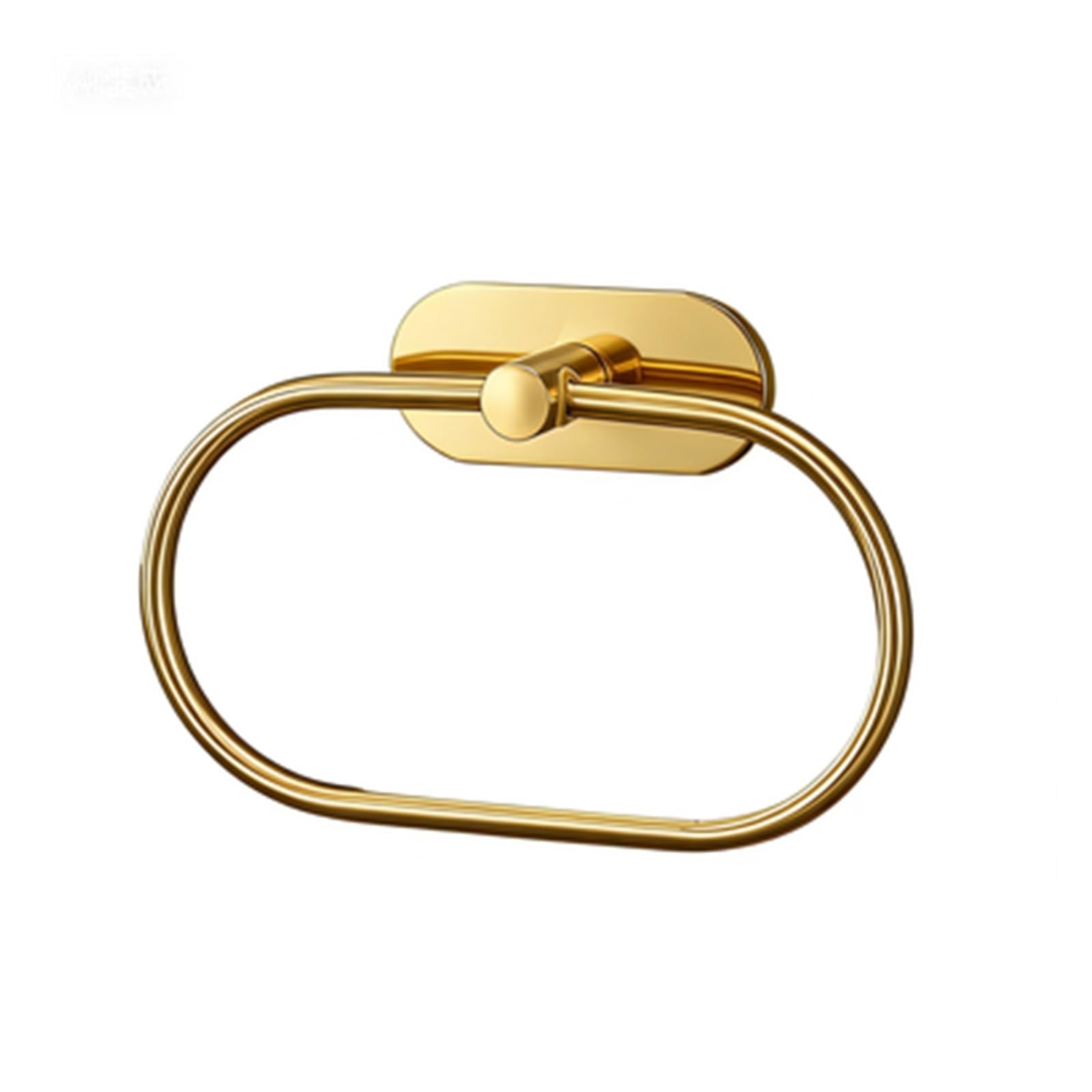 1pc Towel Ring Non-drilling 304 Stainless Steel Rack Black Holder Bathroom Toilet Hanger Oval Accessories(Brushed gold)