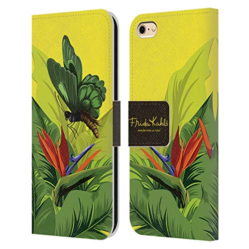 Head Case Designs Licenciado Oficialmente Frida Kahlo Mariposa Tropical Carcasa de Cuero Tipo Libro Compatible con Apple iPhone 6 / iPhone 6s