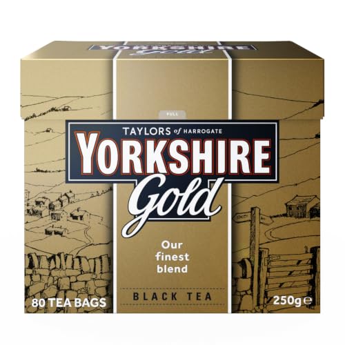 Image of Yorkshire Tea, Gold, Black Tea Bags, 80ct (Pack of 1) | Premium Blend, Rich, Smooth, and Satisfying, Classic British Breakfast Blend | Caffeinated | Enjoy Hot or Iced