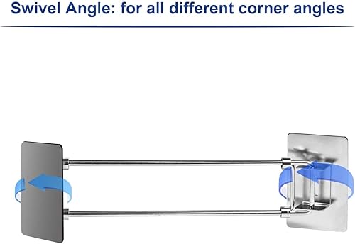 Miniatura 9 de Barra de almacenamiento de esquina para ducha de caravana, barra de acero inoxidable ajustable para estantes de esquina en caravana, longitud de 7 a