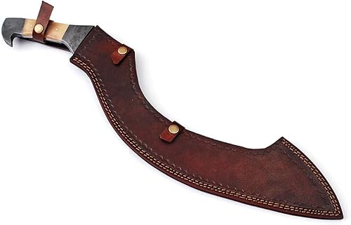 Miniatura 5 de Generic Espada khopesh egipcia, hecha a mano, de acero al carbono, espada Khopesh egipcia de caza con funda de cuero, espada corta egipcia con mango