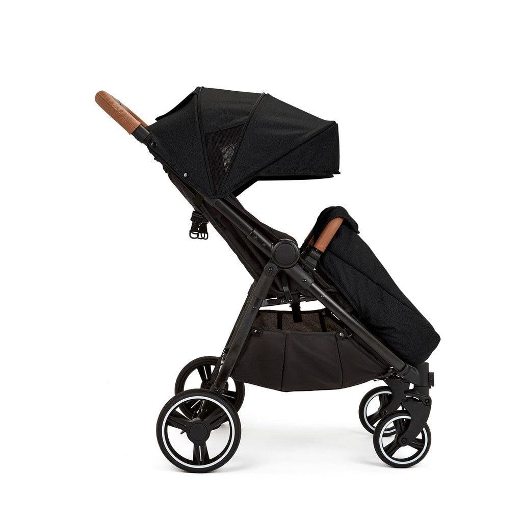 Ickle Bubba Venus Prime Poussette double légère et pliable avec cocon nouveau-né, 2 repose-pieds matelassés et housse de pluie, convient de la naissance à 15 kg (environ 3 ans*) (Noir)