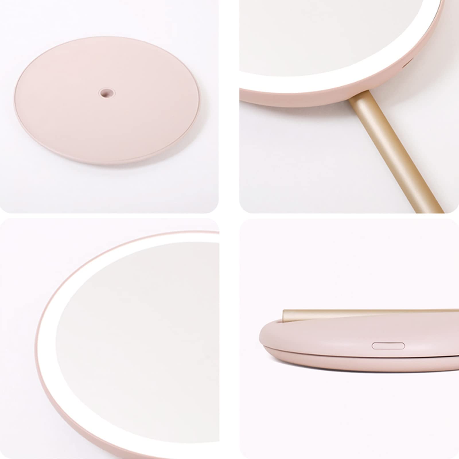 WISYOK Specchi da Viaggio, Trucco e Campeggio - Specchio Portatile Pieghevole, Tavolo 21x15cm (Rosa