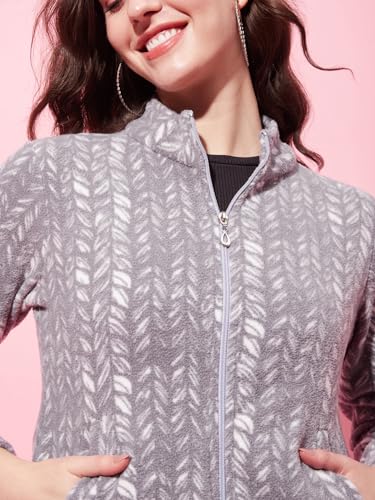 Image of Modeve Women Printed Full Sleeve Jacket for Winter