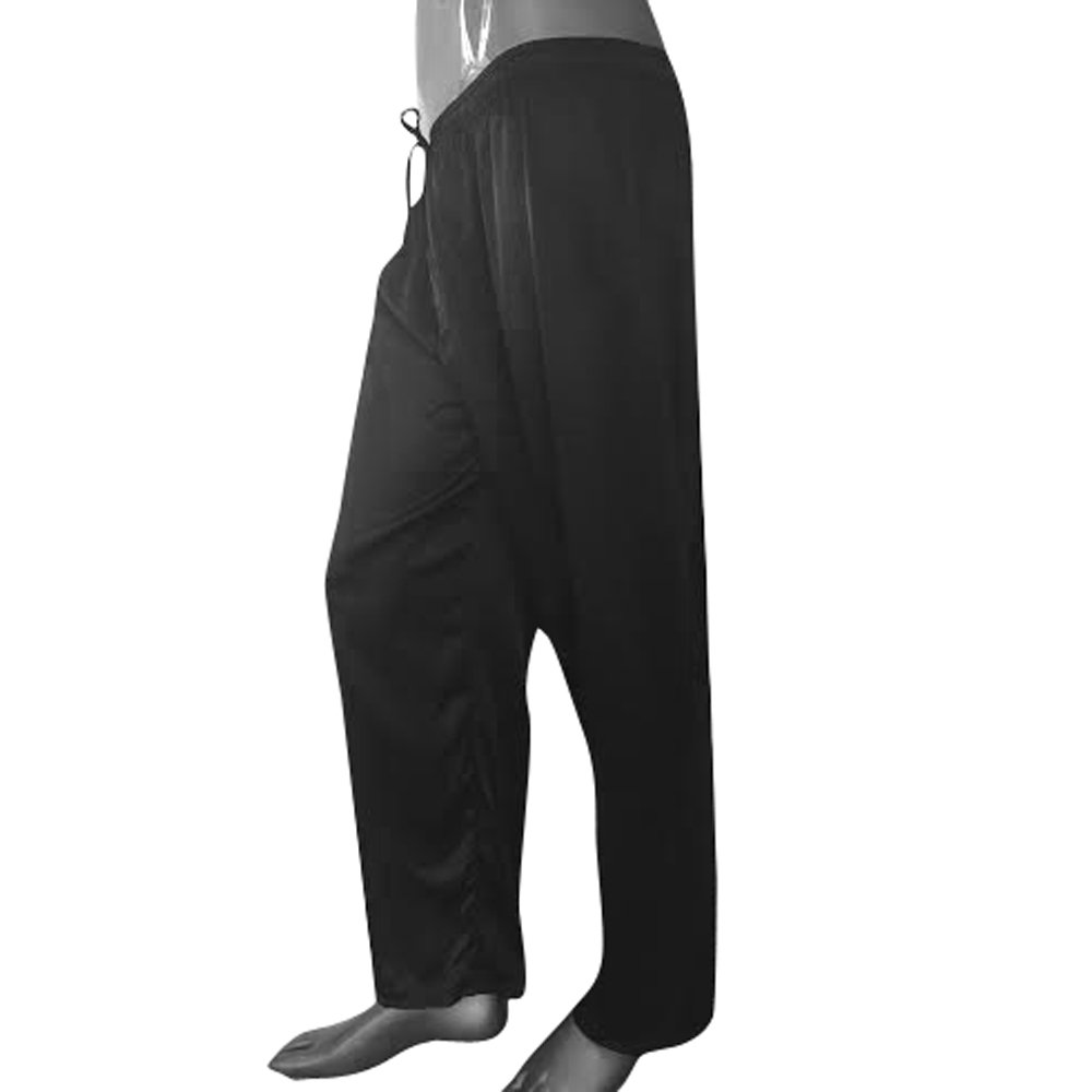 Men’s Luxury Super Soft Silk Satin Long Pyjama Bottoms. Lounge, Sleep, Night wear Gift for Him (Large (34" Waist), Black)
